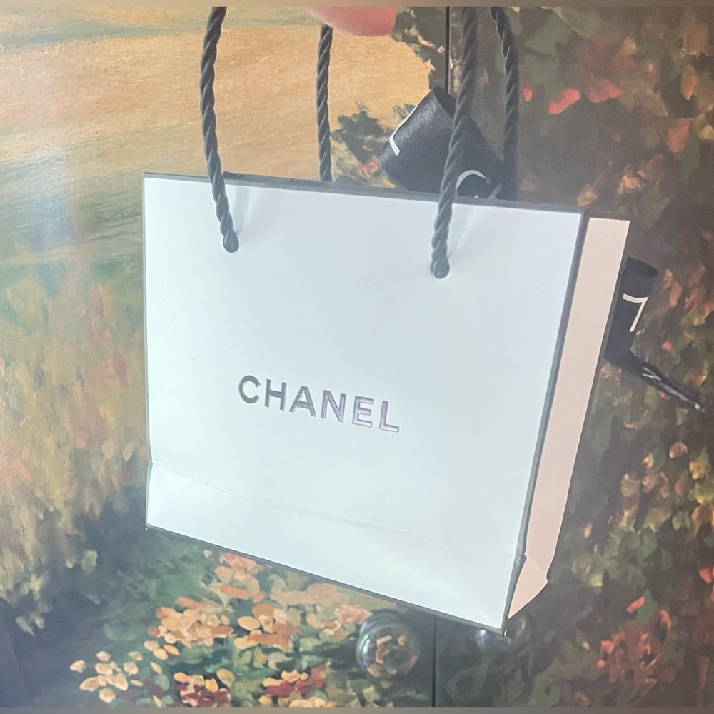 CHANEL Silver Logo Hair Accessory with Black Ribbon - Picture 8 of 9
